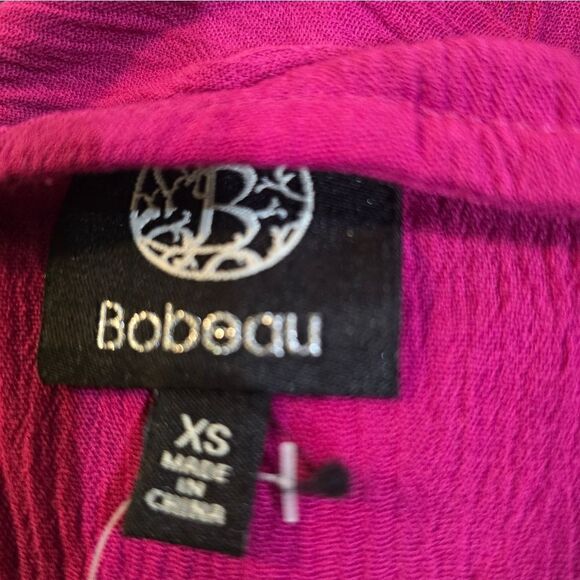 BOBEAU Ruffle Tier Woven Maxi Dress Raspberry Nwot Size XS - Picture 4 of 4